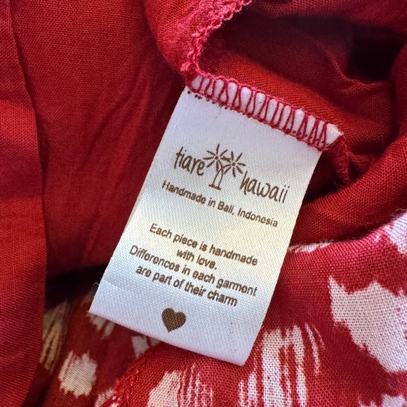 Anthropologie Tiare Hawaii Smocked Strapless Dot Print Maxi Dress Cherry Size M - Picture 7 of 11